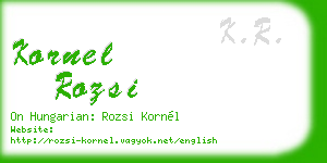 kornel rozsi business card